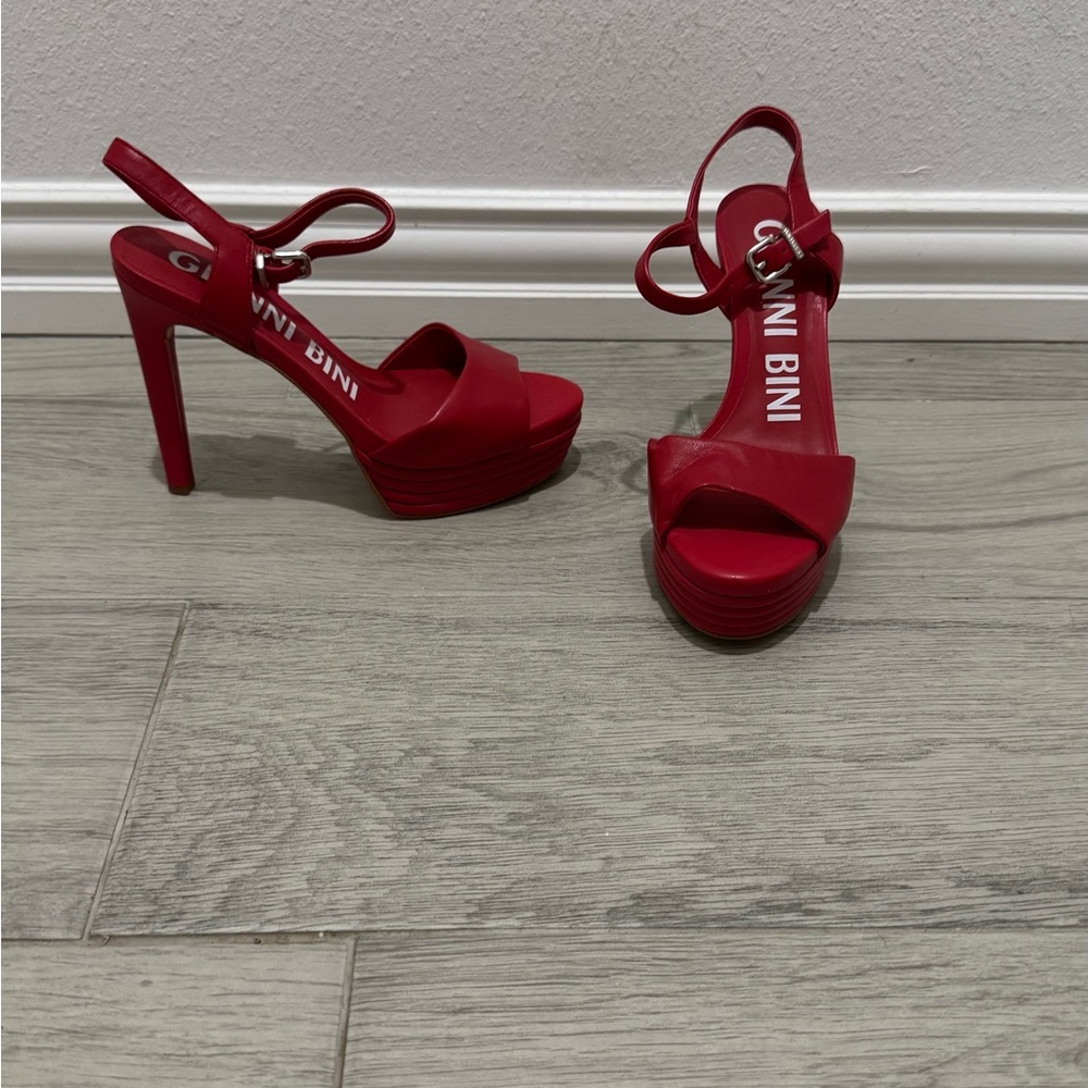 Gianni Bini Red Stiletto Heels with Ankle Strap